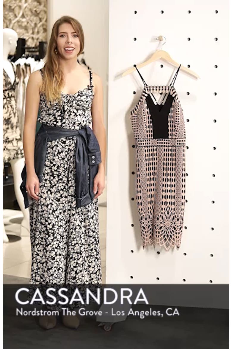Contrast Chiffon Lace Halter Body-Con Dress video