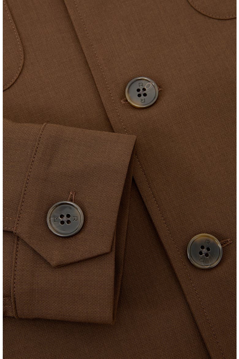 Peshi Button Front Overshirt, Alternate, color, TOBACCO BROWN