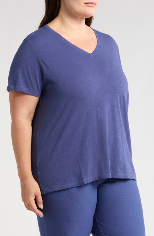Eileen Fisher Easy V-neck Organic Cotton T-shirt In Bluette