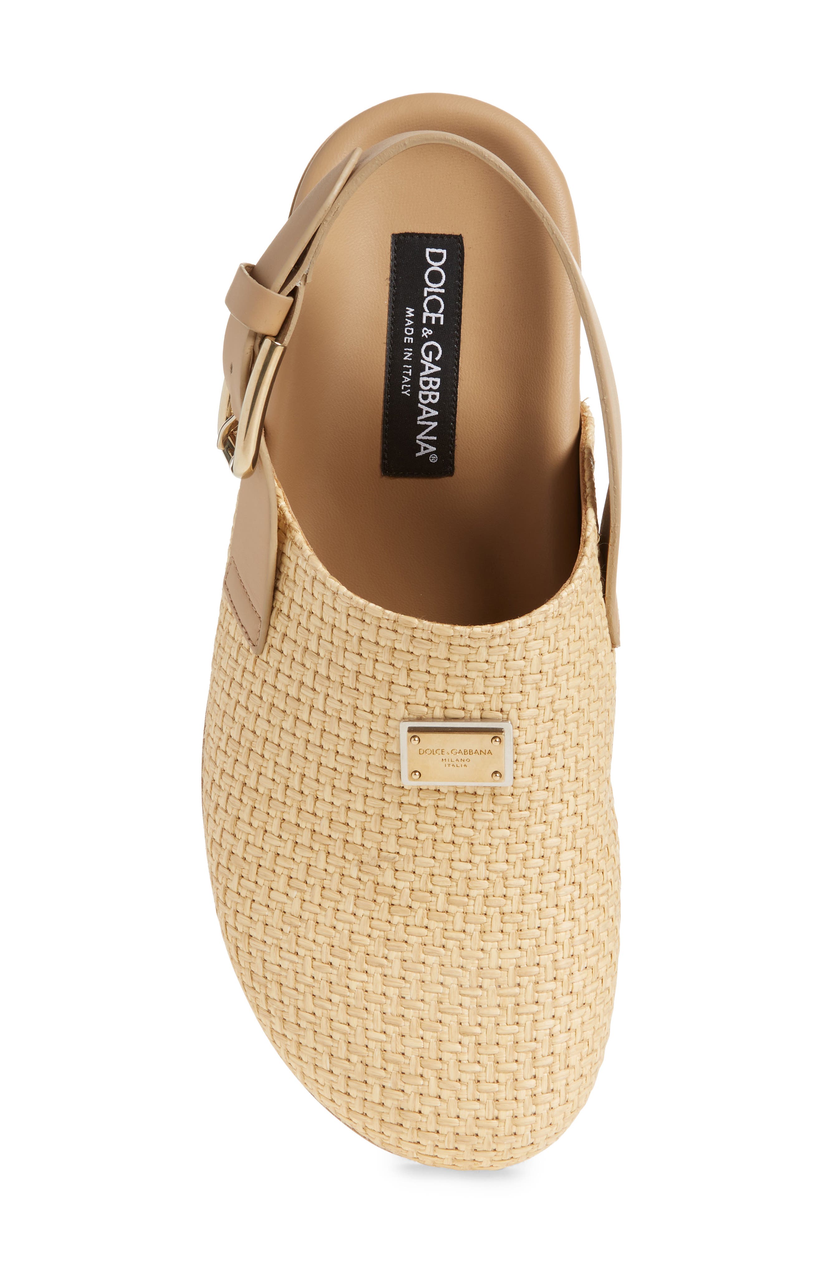 Dolce&Gabbana Basket Weave Slingback Clog, Alternate, color, 8D106-Naturale/ Ecru