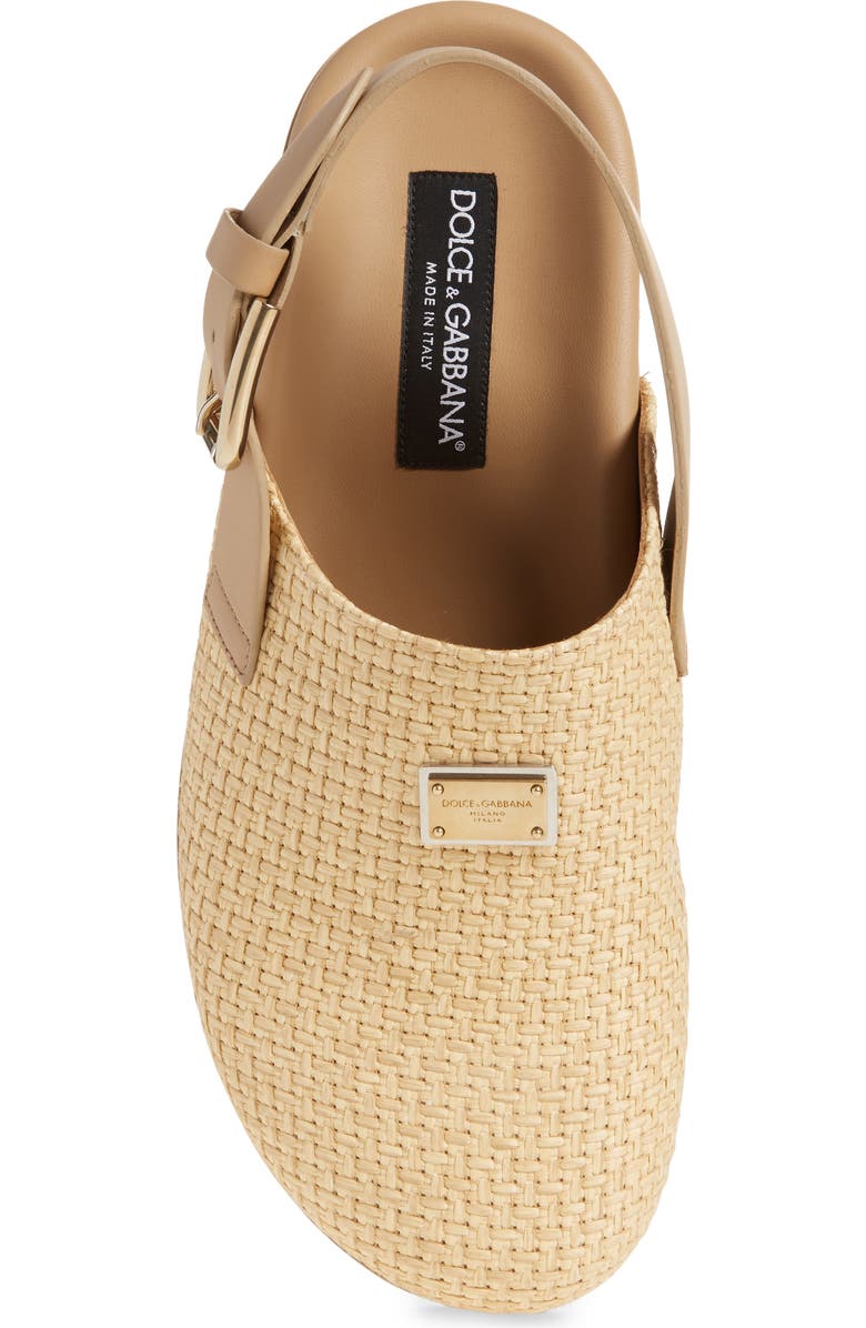 Dolce&Gabbana Basket Weave Slingback Clog, Alternate, color, 8D106-Naturale/ Ecru