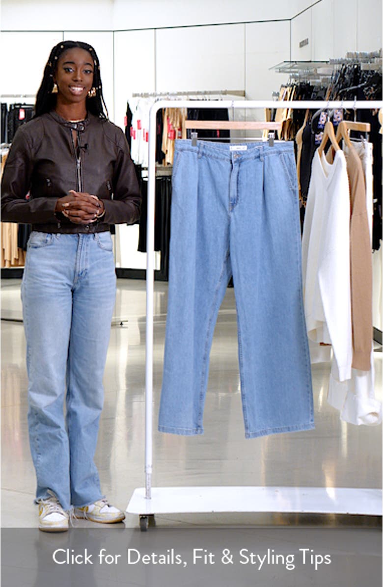 Pleat Straight Leg Jeans, sales video thumbnail