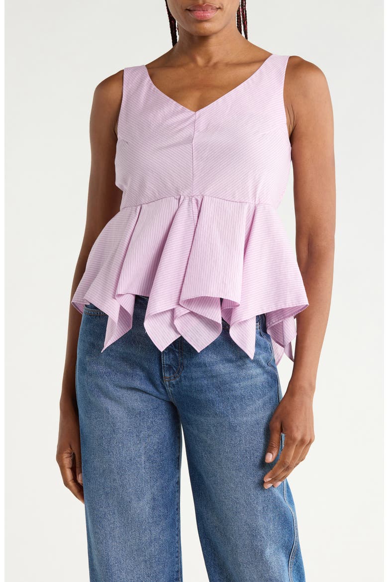 Allegra Stripe Peplum Top, Main, color, WISTERIA