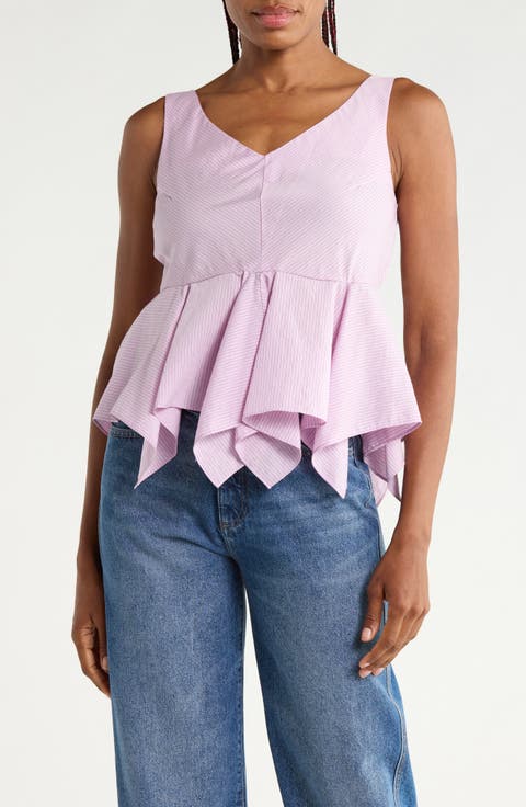 Allegra Stripe Peplum Top