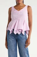 Rebecca Taylor Allegra Stripe Peplum Top