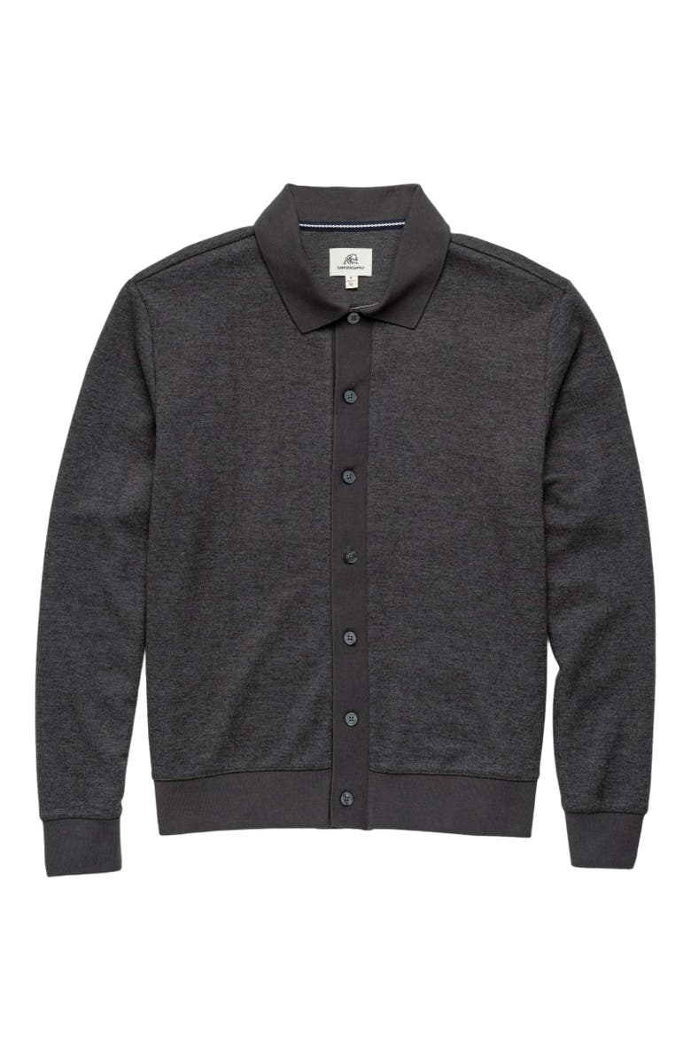 Surfside Supply Co. Wesley Polo Cardigan, Main, color, Charcoal Heather