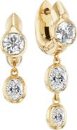 Uniform Object Tusk Bezel Set Diamond Drop Earrings