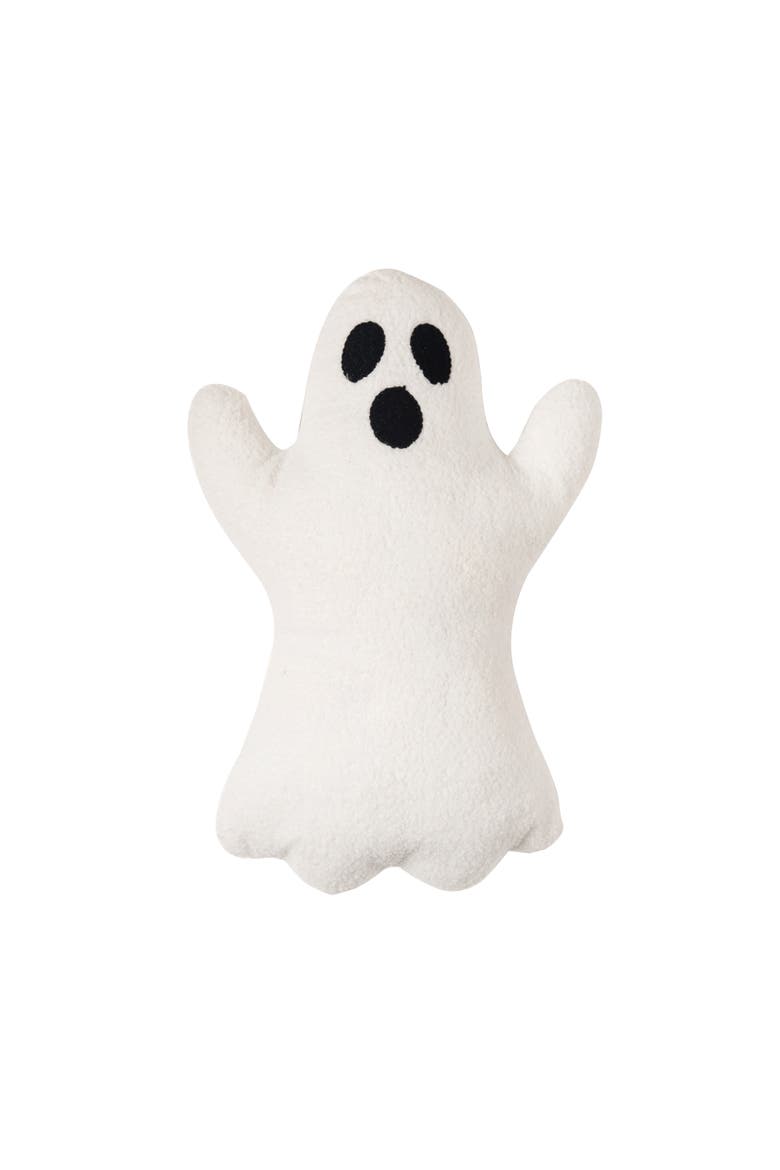 Ghost Shaped Halloween Throw Pillow 13" x 19", Main, color, White