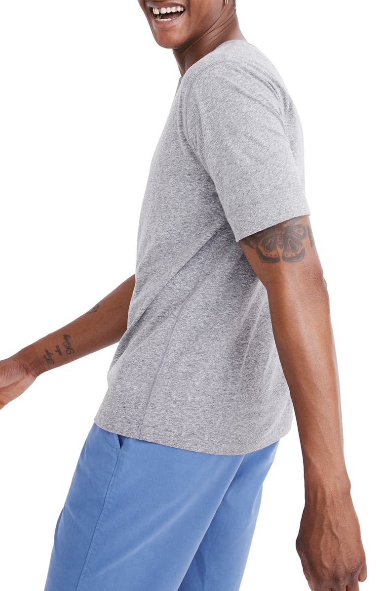 Madewell Heathered Henley T-Shirt, Alternate, color, 
