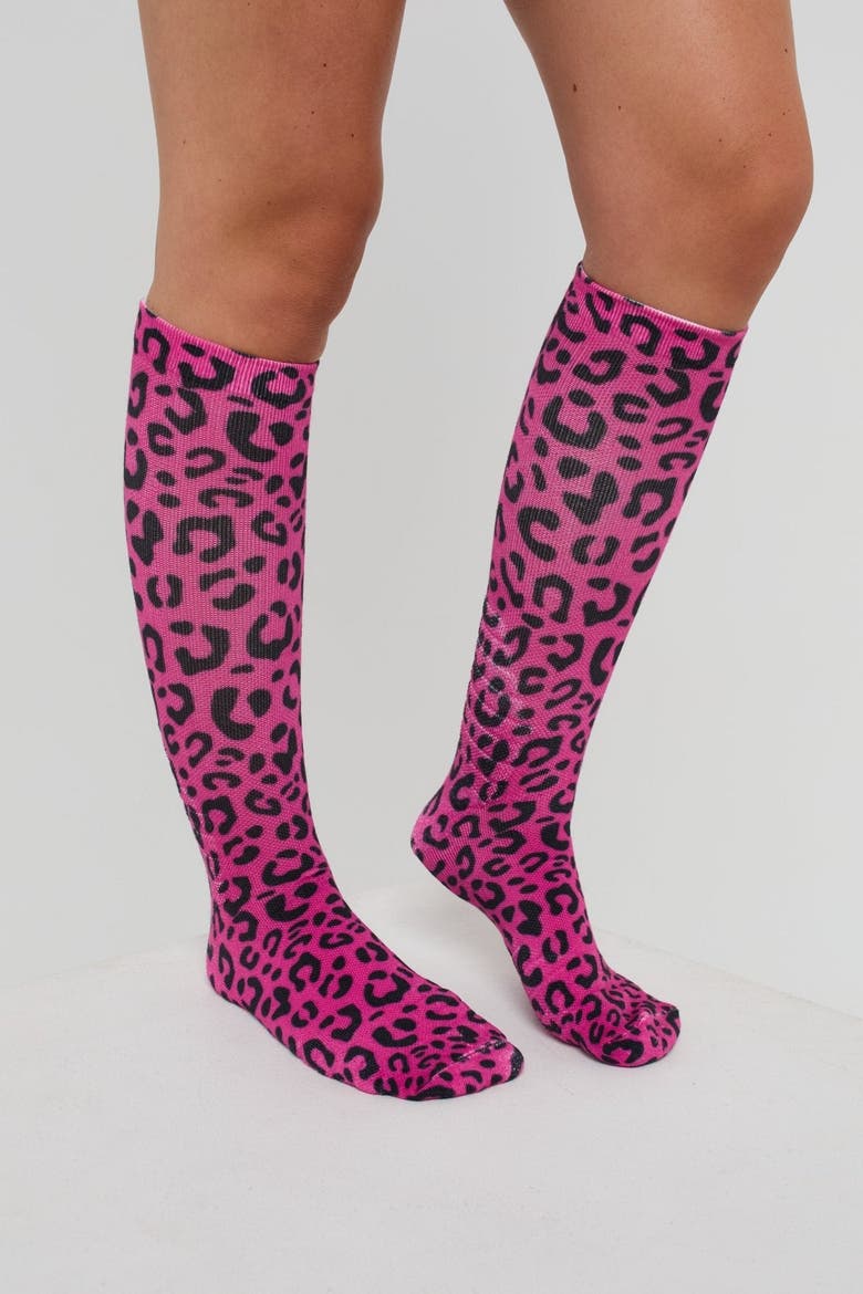 Hotel California Pink Leopard Print / Snowboard Sock, Main, color, Pink Leopard Print