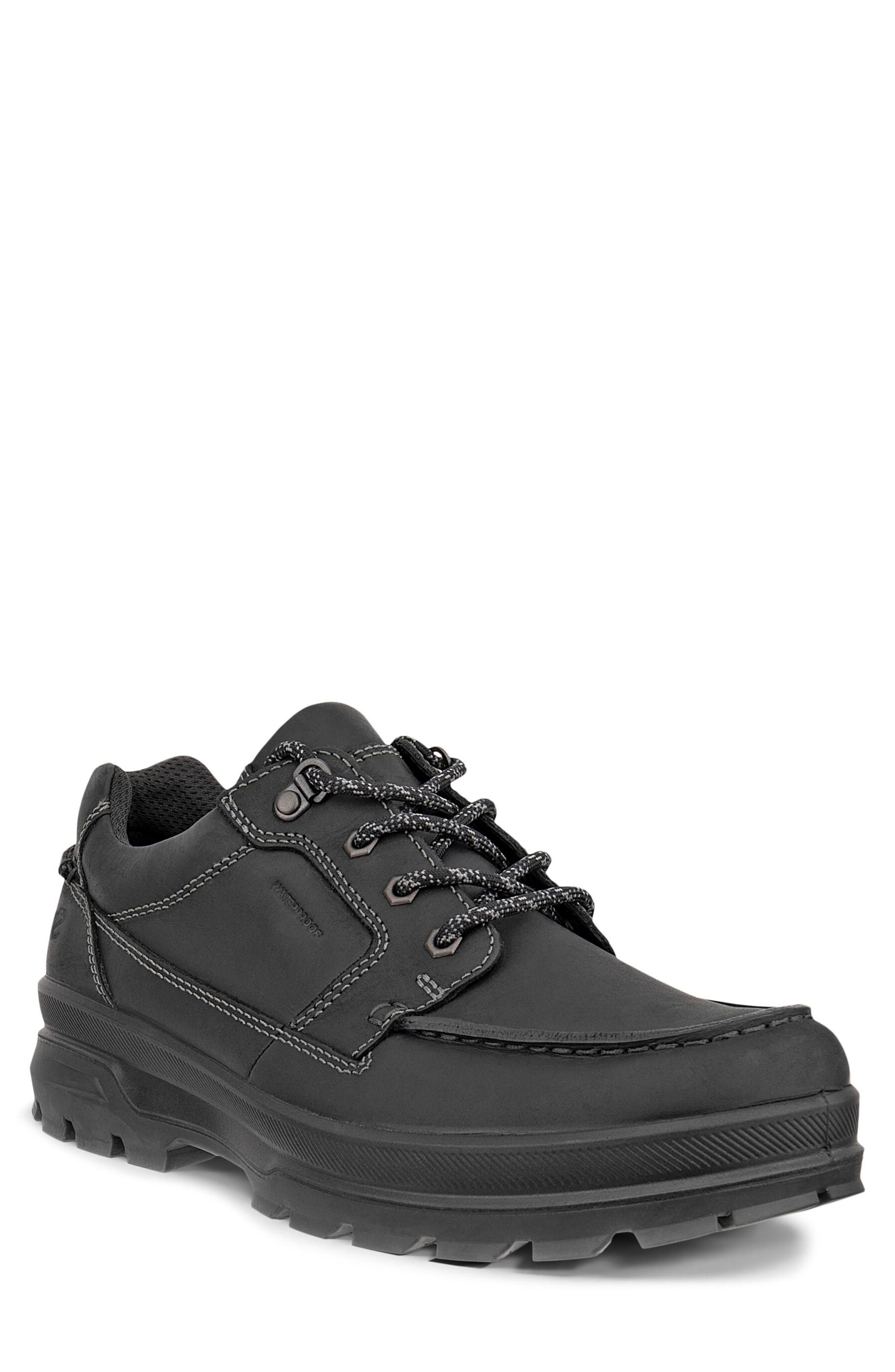 ECCO Track Waterproof Moc Toe Derby, Main, color, Black