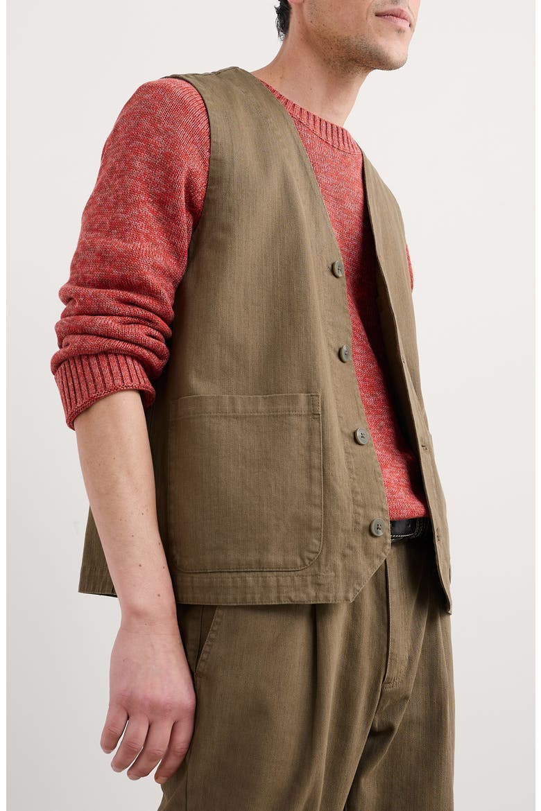 Tollgate Linen & Organic Cotton Vest, Alternate, color, RIVERBED
