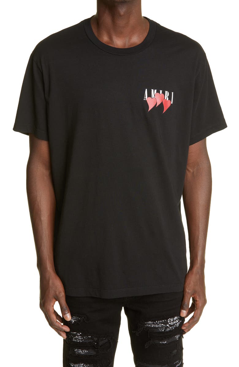 AMIRI Three Hearts Graphic Cotton Tee, Main, color,