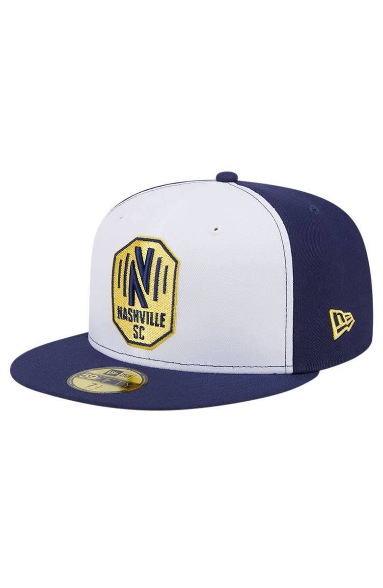 New Era Men's New Era White/Navy Nashville SC 2024 Kick Off Collection 59FIFTY Fitted Hat, Alternate, color, 