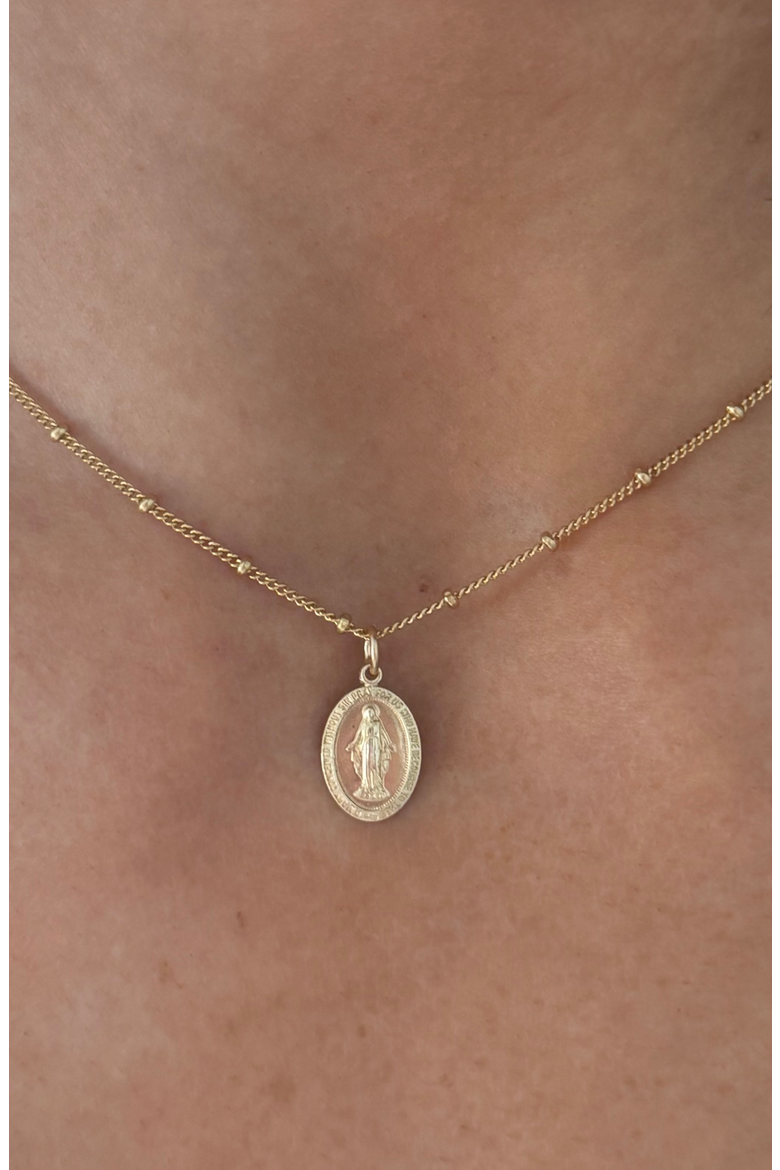 Blessed Mary 14k Gold Filled Necklace, Alternate, color, Gold
