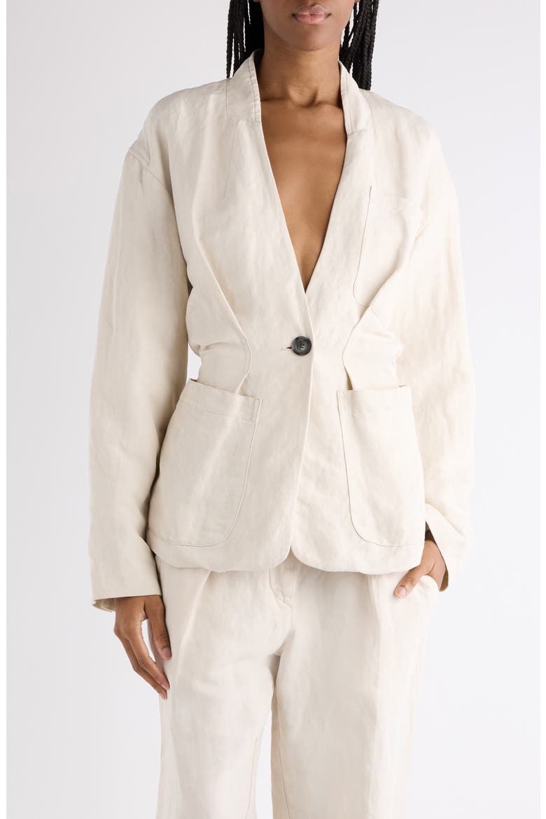 Soraya Linen & Silk Jacket, Main, color, ECRU