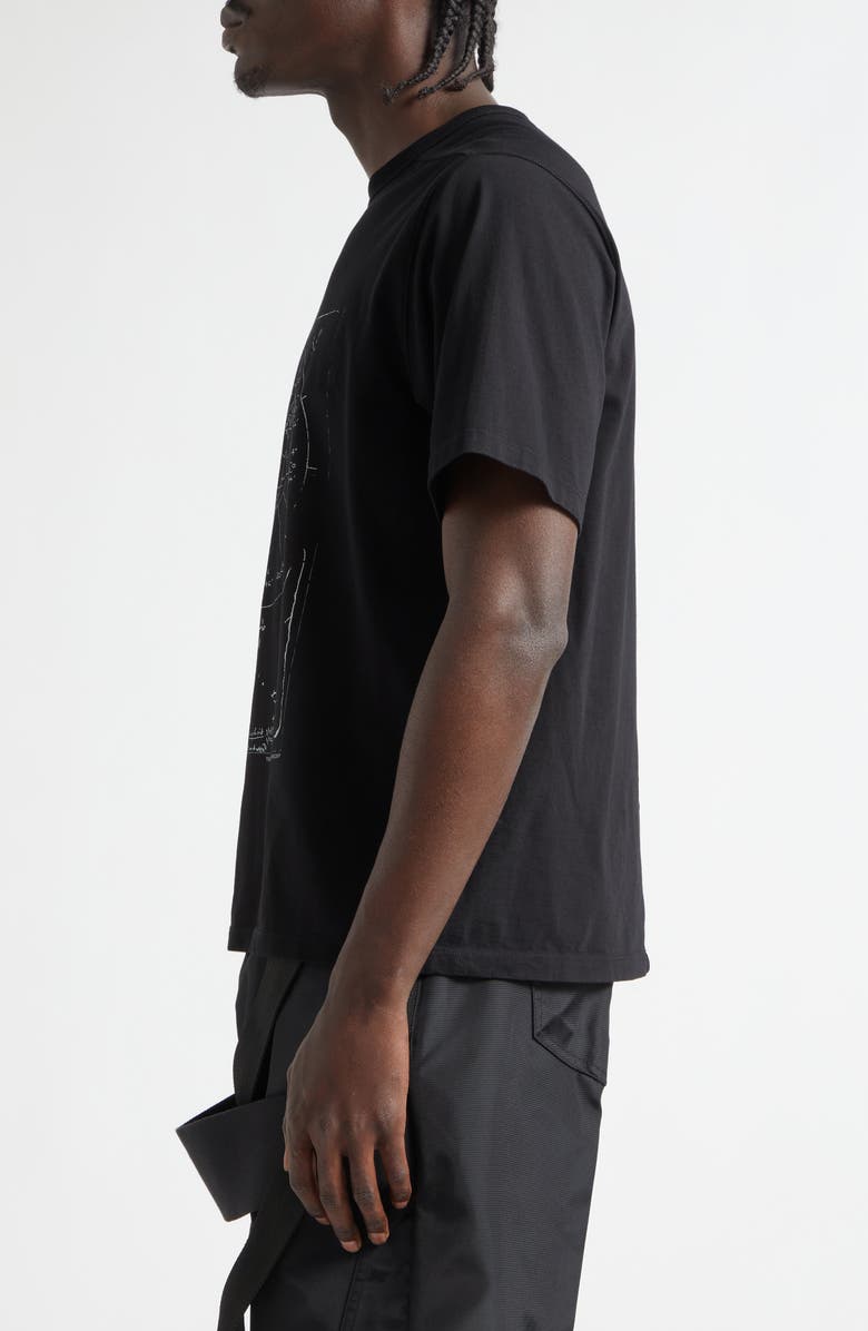 Rick Owens Temple Brad Cotton Graphic T-Shirt, Alternate, color, Black/ Milk