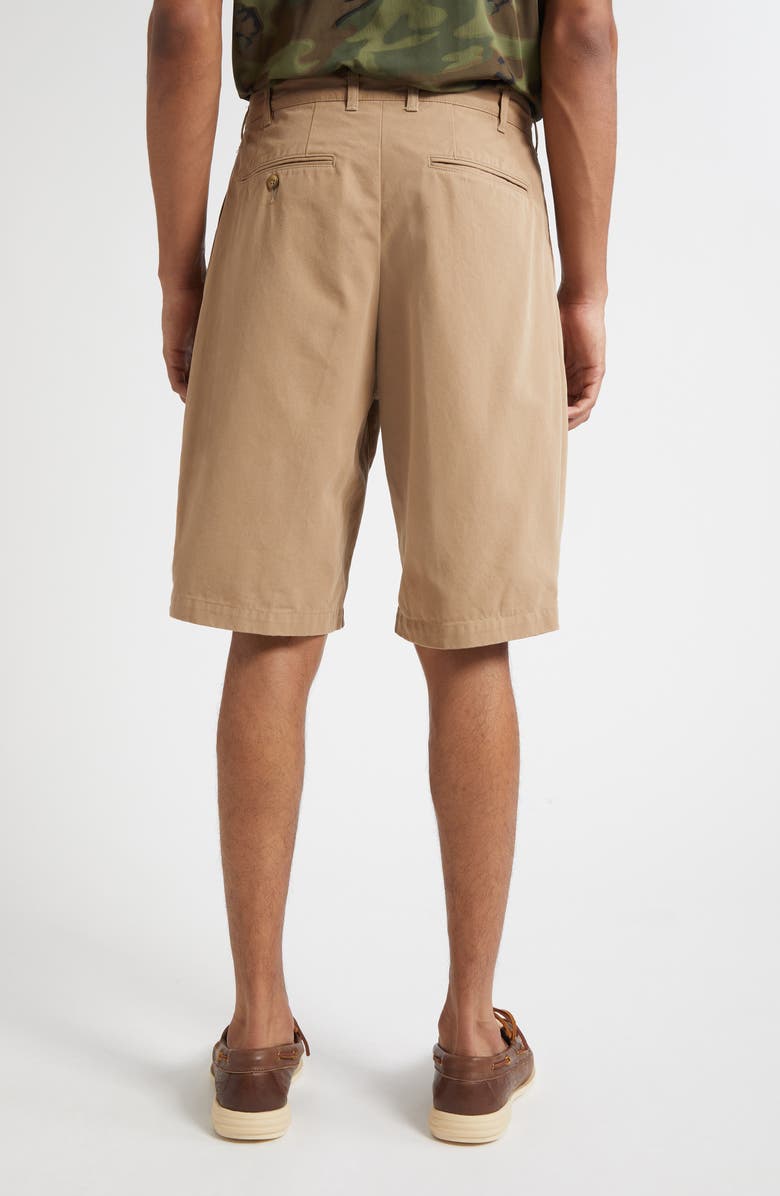 BEAMS Pleated Cotton Twill Bermuda Shorts, Alternate, color, 24 Khaki