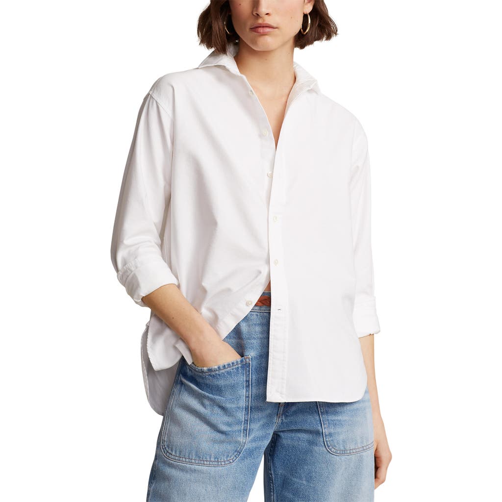 Polo Ralph Lauren Relaxed Fit Cotton Oxford Button-up Shirt In White