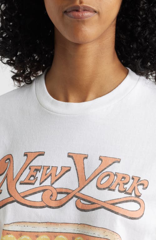 Junk Food New York Hot Dog Cotton Graphic T-shirt In White