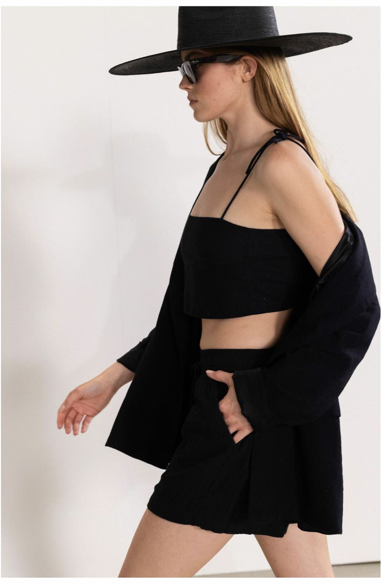 Gottex Beach Life Resort Tie Swim Cover Up Top, Alternate, color, Black