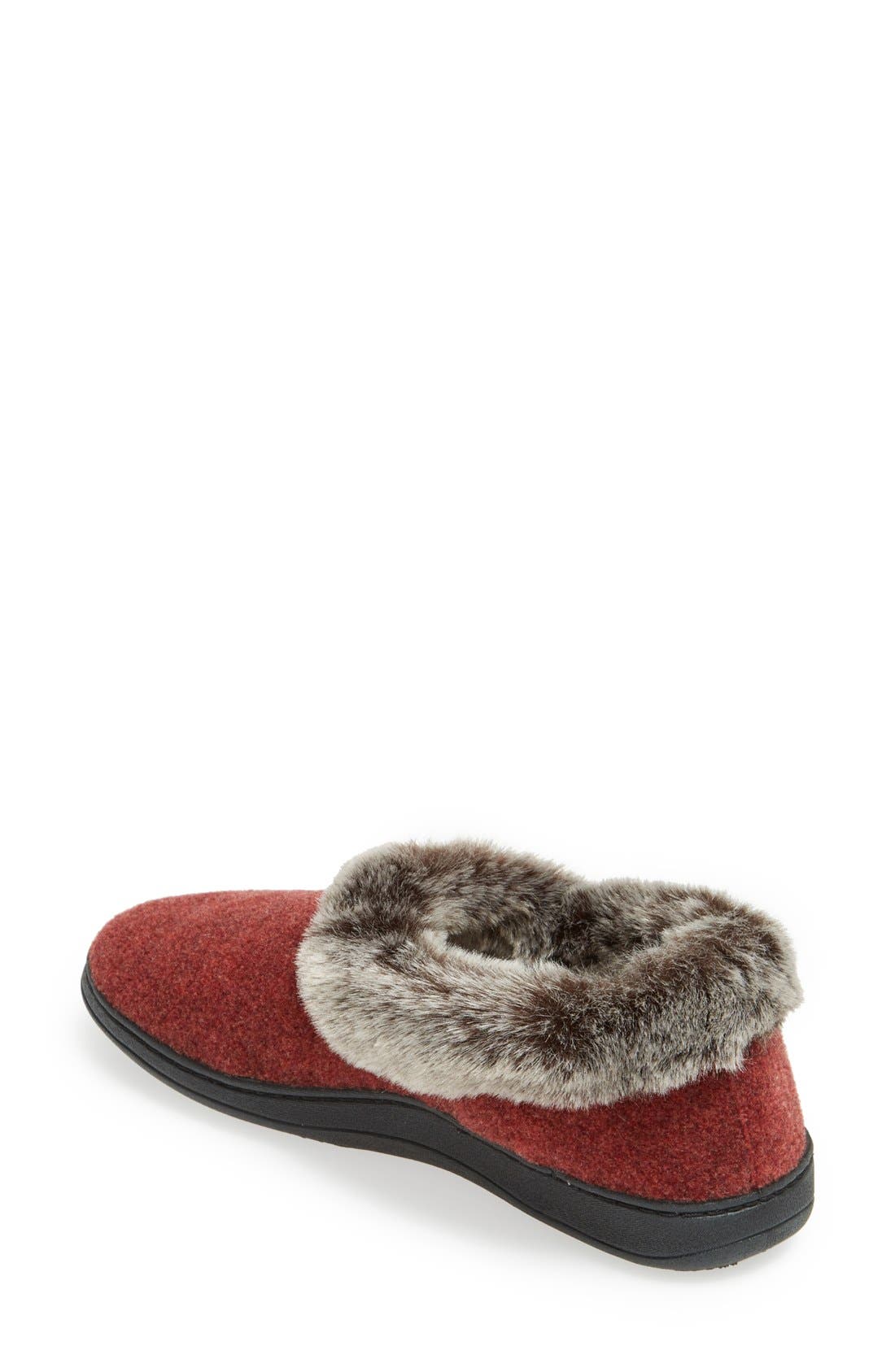 Acorn Faux Fur Slipper, Alternate, color, Crackleberry