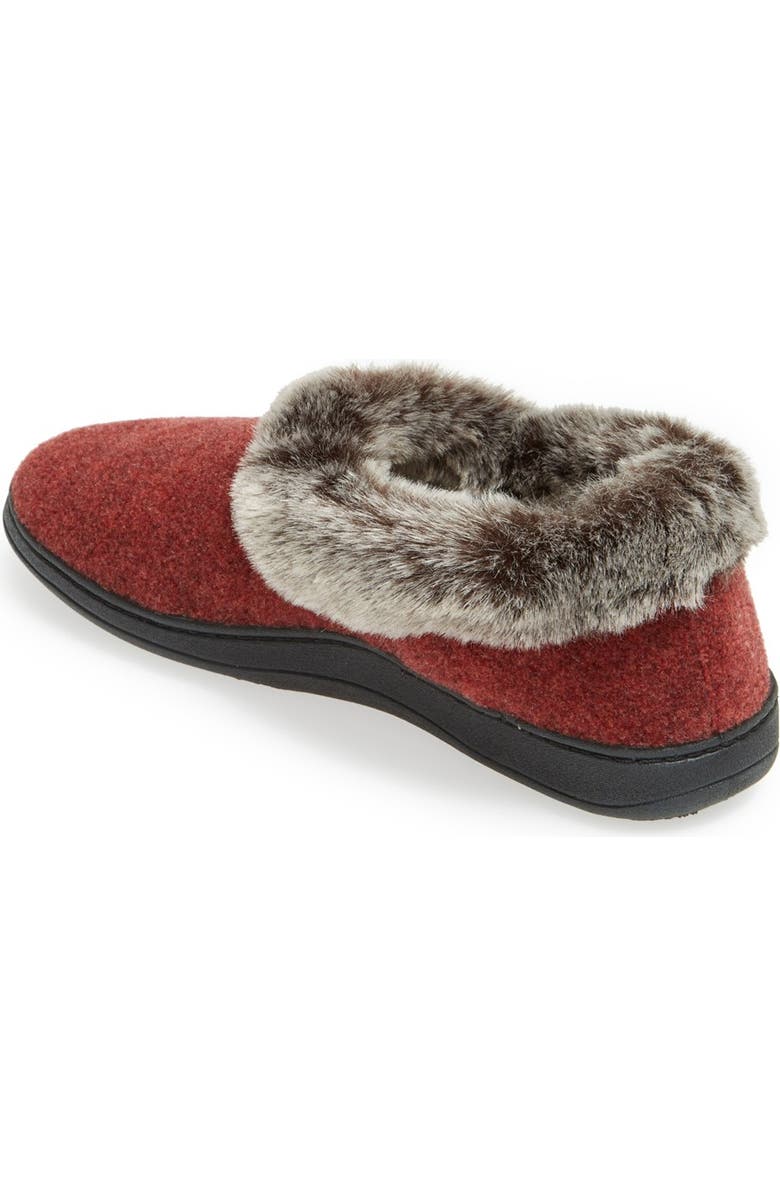 Acorn Faux Fur Slipper, Alternate, color, Crackleberry