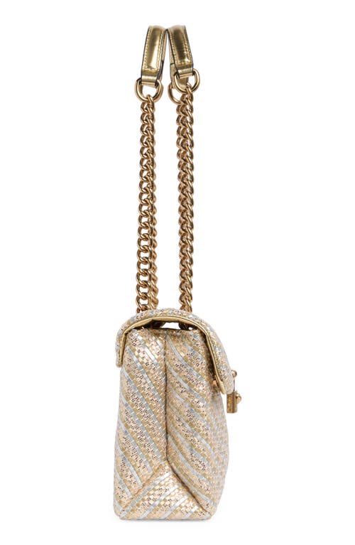 Kurt Geiger London Brixton Lock Shoulder Bag In Natural/gold
