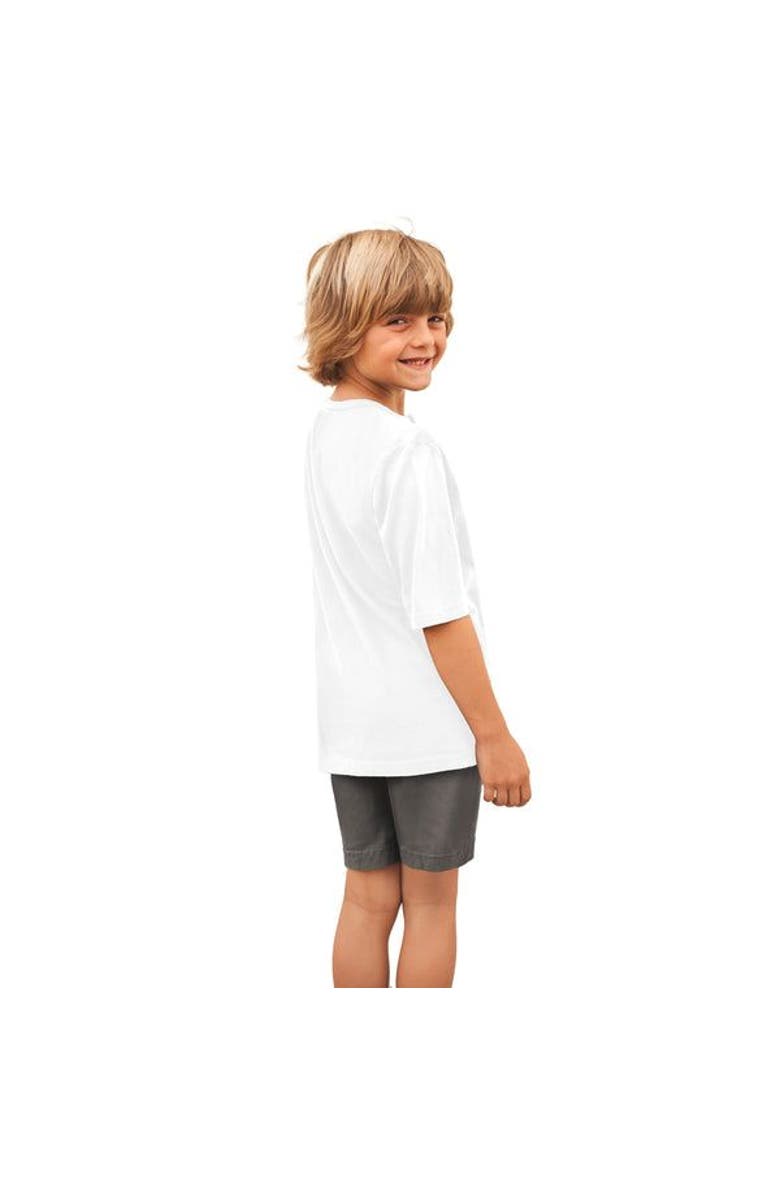 CITY THREADS Boys Soft Organic Cotton Jersey Short Sleeve Henley Tee, Alternate, color, White