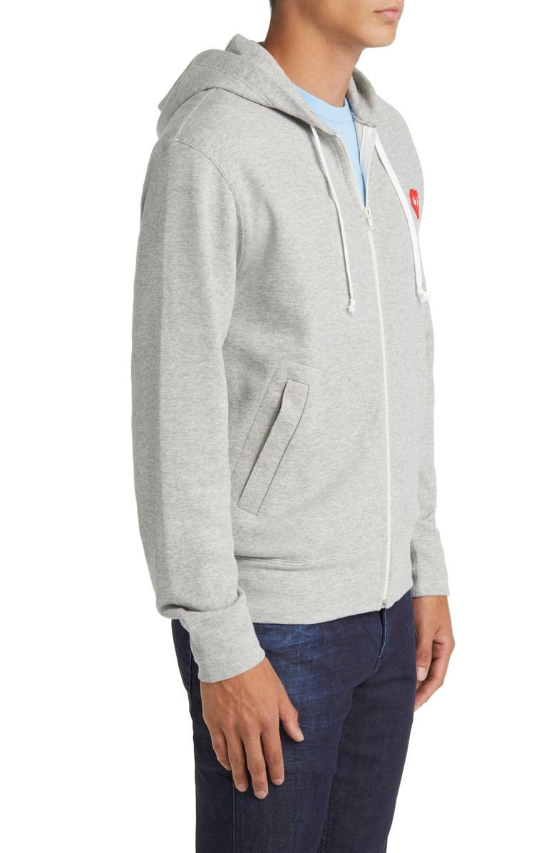 Comme des Garçons PLAY Pixel PLAY Appliqué Zip Hoodie, Alternate, color, 