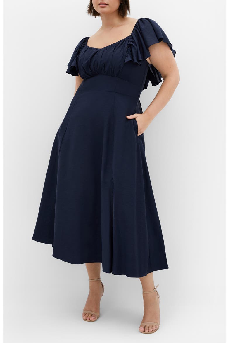 Alisa TIe Front Dress, Main, color, FRENCH NAVY
