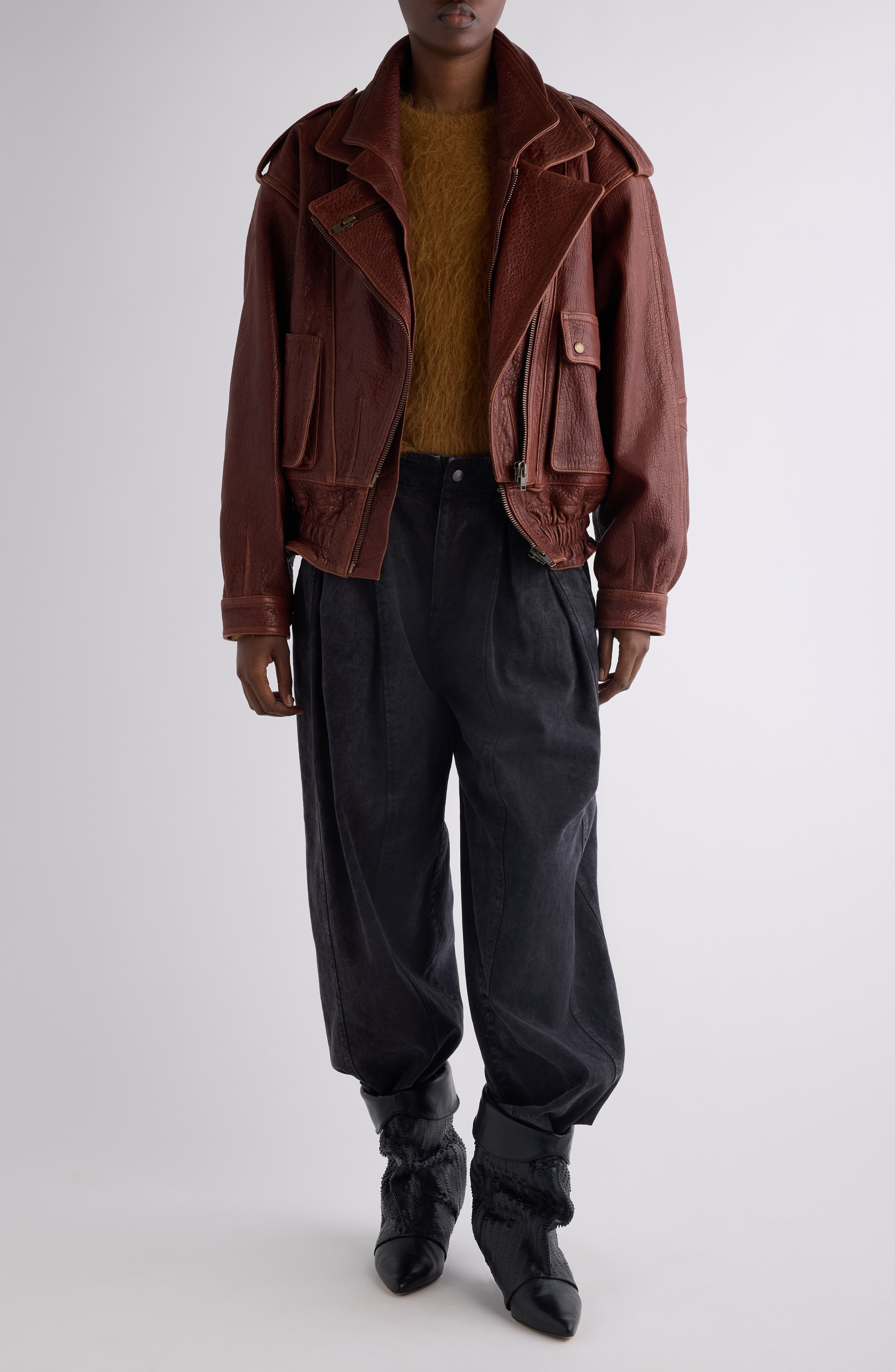 Aneli Leather Moto Jacket - image 2