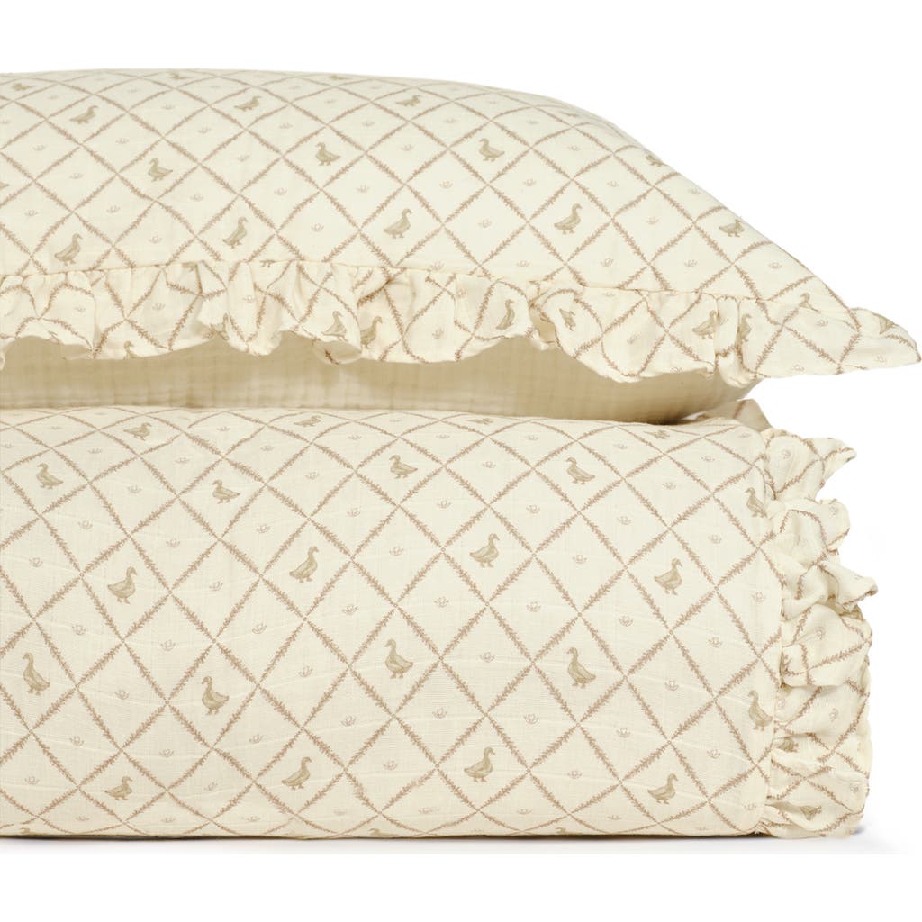 Oilo Organic Cotton Muslin Quilt & Sham Set In Ducks