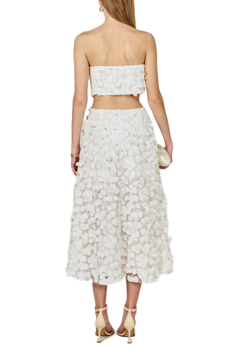 3D Floral Midi Skirt, Alternate, color, OFF WHITE