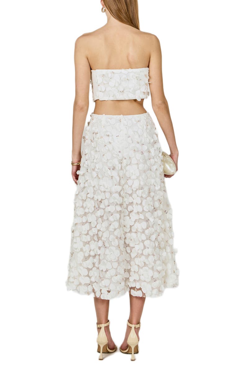 Endless Rose 3D Floral Midi Skirt, Alternate, color, Off White