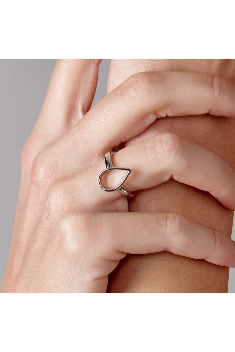 Open Petal Ring, Alternate, color, Sterling Silver