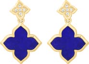 EFFY Diamond & Lapis Lazuli Double Clover Drop Earrings
