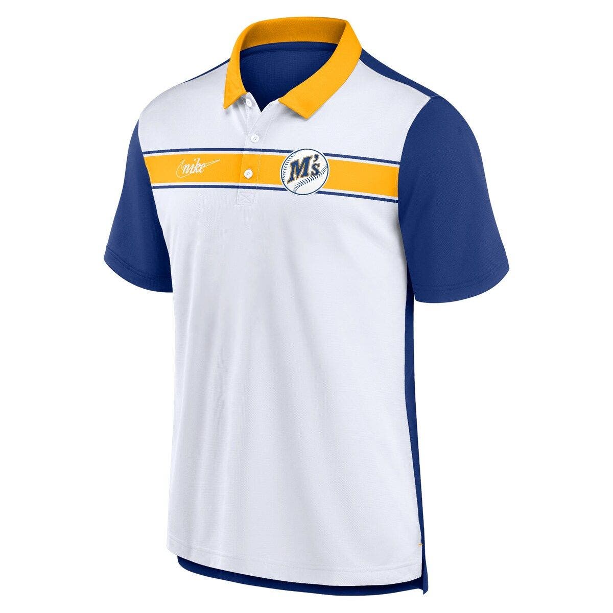 Men's Nike  White/Royal Seattle Mariners Rewind Stripe Polo - image 2