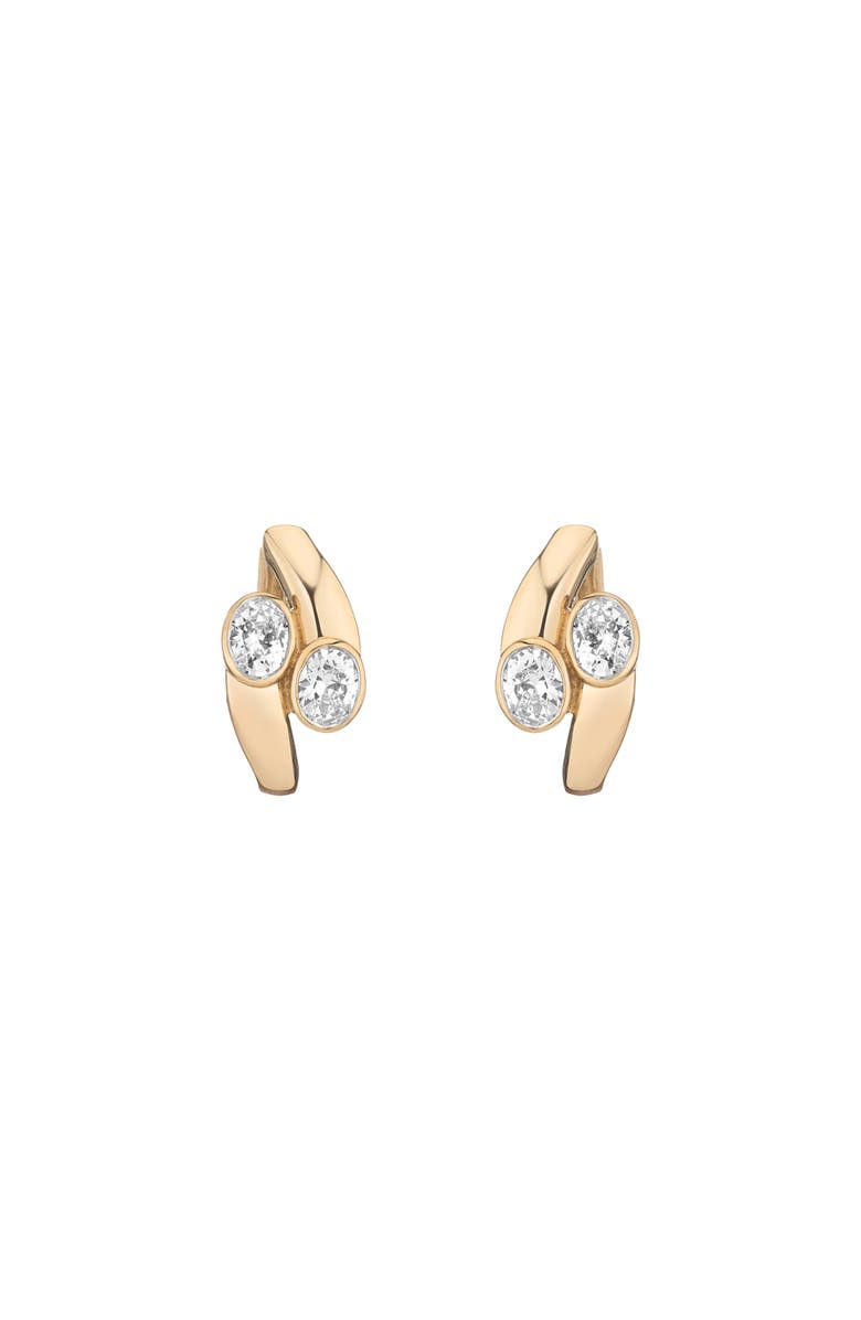 Aurate New York Lab Grown White Sapphire Ellipse Earrings, Alternate, color, Yellow Gold Vermeil