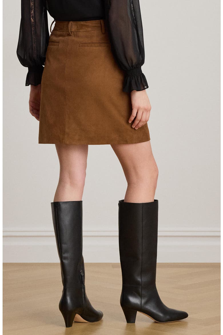 Suede Miniskirt, Alternate, color, LIGHT TOBACCO BROWN