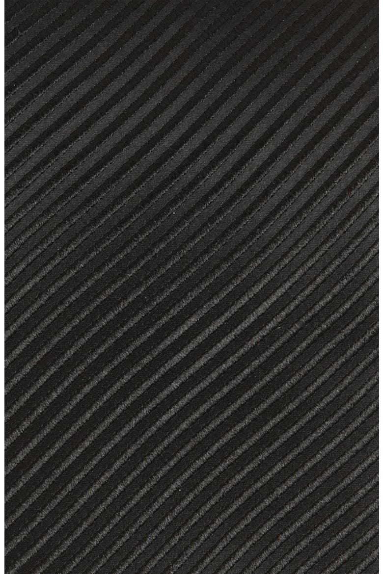 Woven Silk Tie, Alternate, color, BLACK