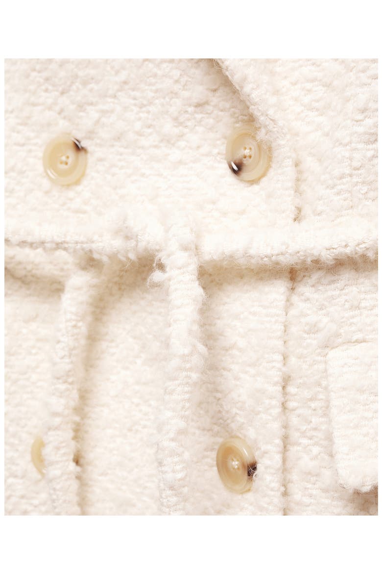 Tie Belt Bouclé Coat, Alternate, color, ECRU
