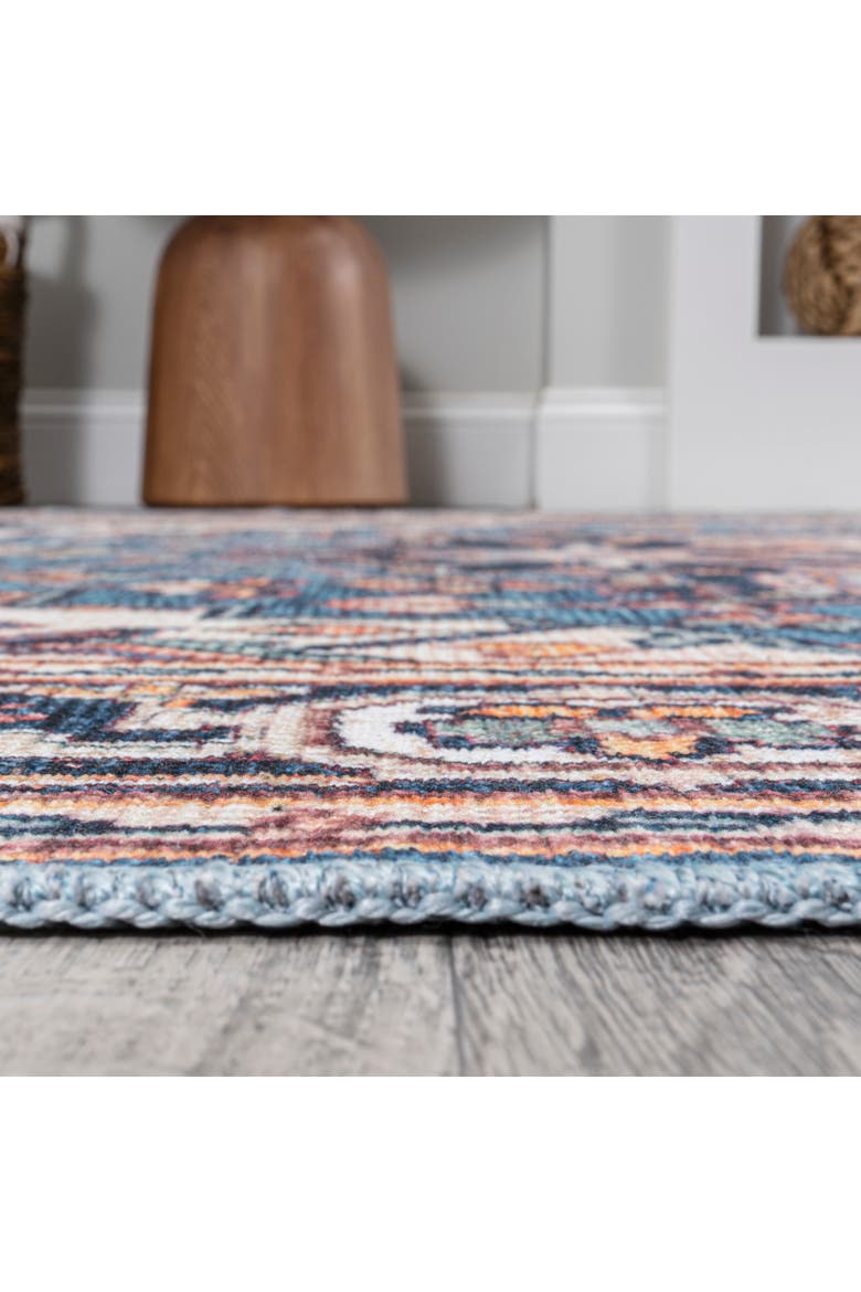 Cirali Ornate Large Medallion Machine-Washable Area Rug, Alternate, color, Blue/Beige