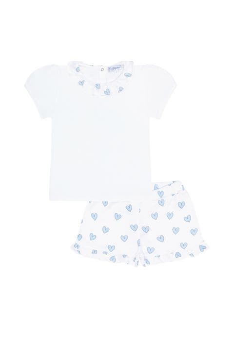 Blue Heart Short Set - Toddler & Little Kid