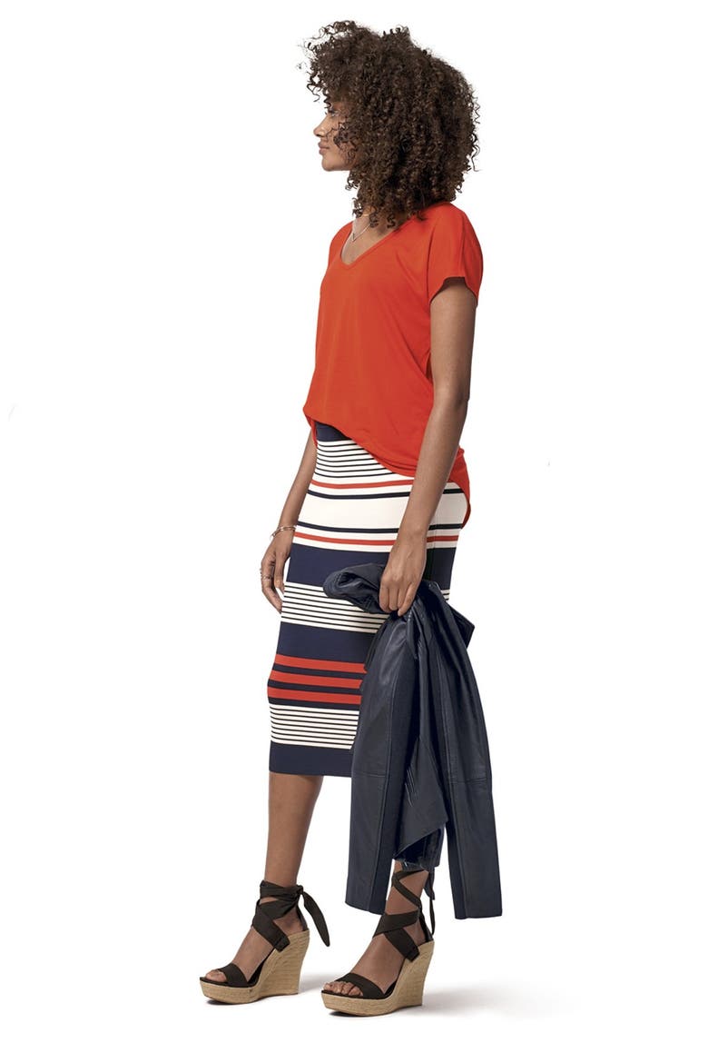 Sweater Knit Pencil Skirt, Alternate, color, BLACK