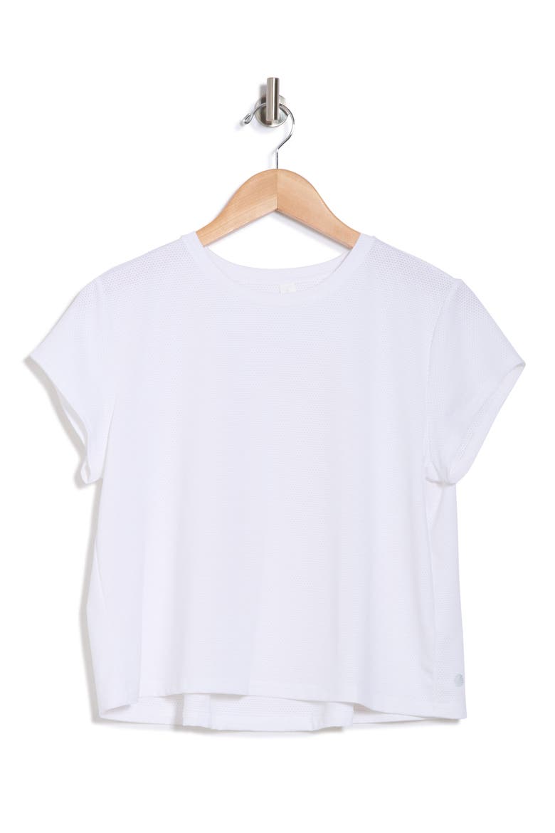 Flow Mesh Pleated T-Shirt, Alternate, color, WHITE