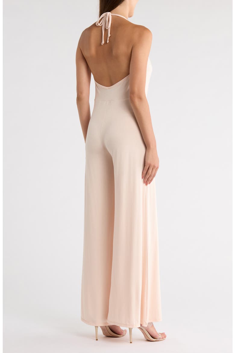 Plunge Strap Wide Leg Jumpsuit, Alternate, color, LINEN