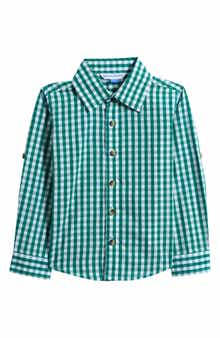 RuggedButts Kids' Gingham Cotton Button-Up Shirt