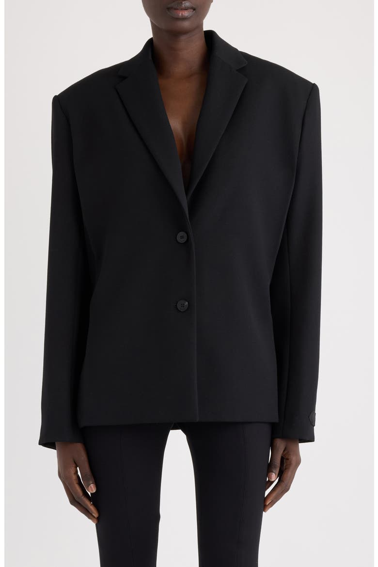 La Veste Carree Virgin Wool Blazer, Main, color, BLACK