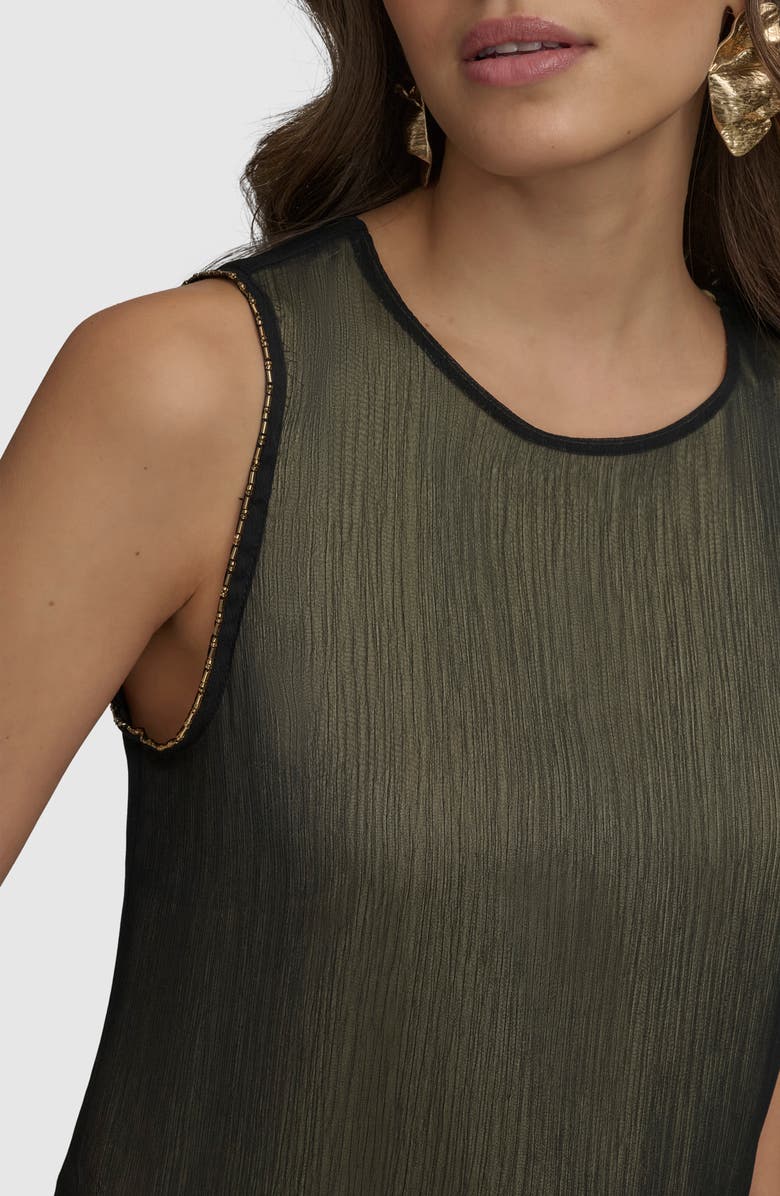 Donna Karan New York Beaded Double Layer Sleeveless Top, Alternate, color, 